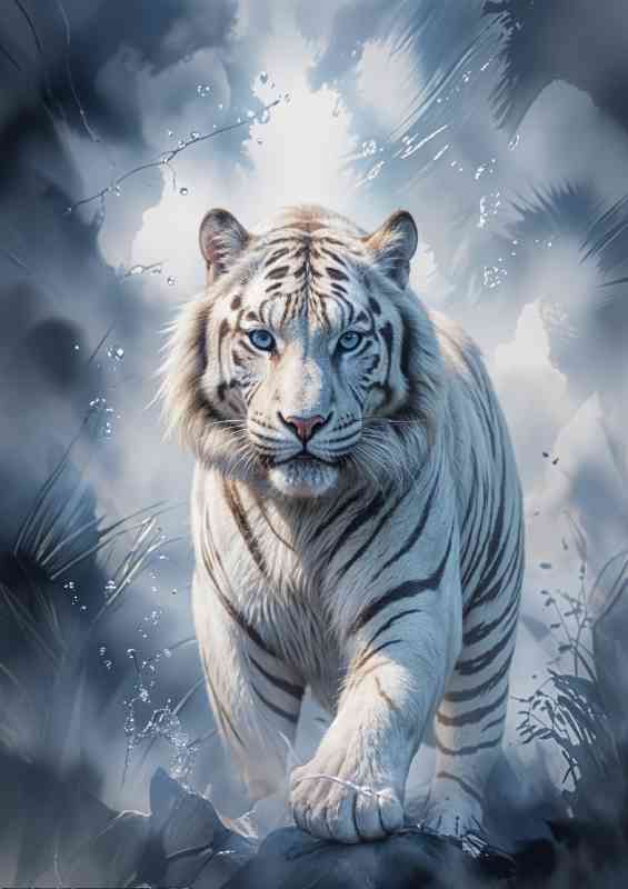 Sybrian tiger in the ice | Metal Poster