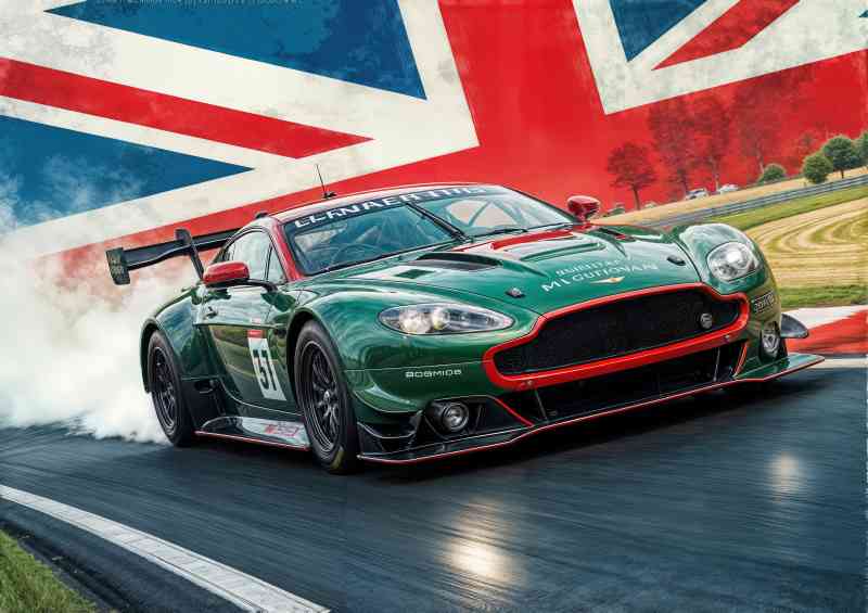 British racing at its very best green aston martin style | Poster