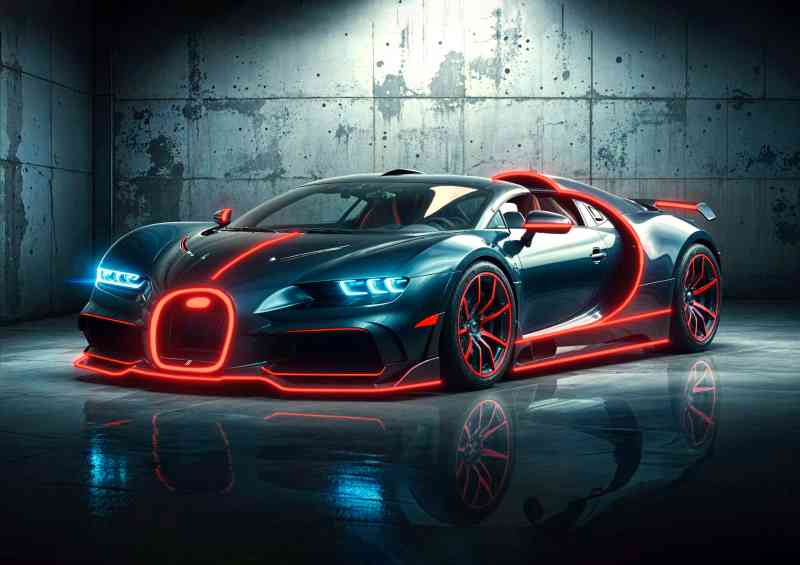 Bugatti chiron tron style super sports car | Poster