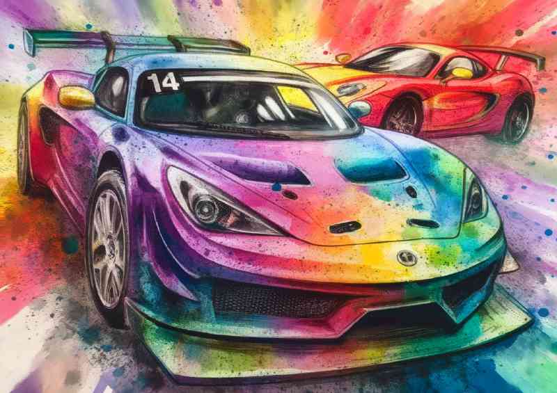 Vibrantly colored sports cars | Canvas