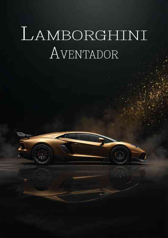Lamborghini Aventador gold dust | Metal Poster