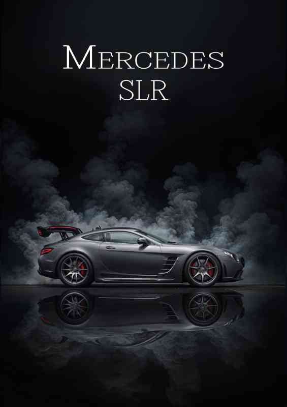 Mercedes slr dramatic smoke | Metal Poster