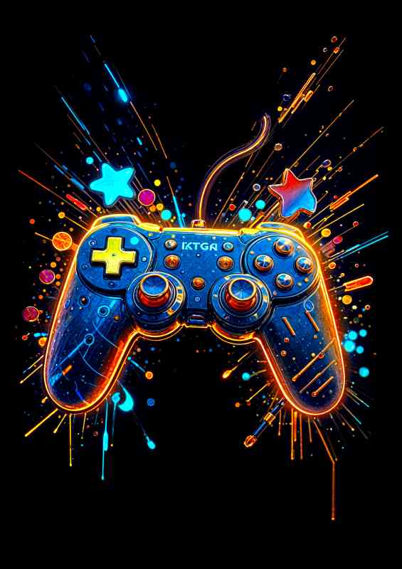 Neon world of the gaming controller | Poster