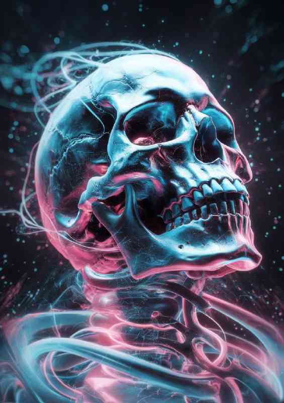 Detailed and vibrant representation of a skull | Poster