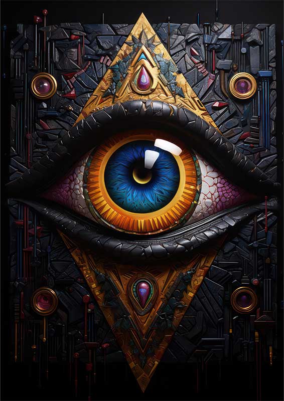 Abstract Chroma all seeing eye painting | Canvas