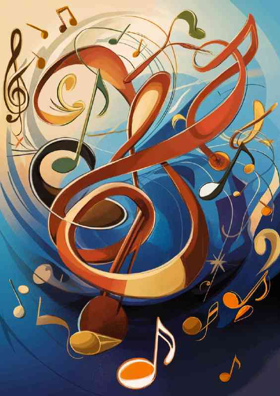 Abstract representation of musical notes | Poster