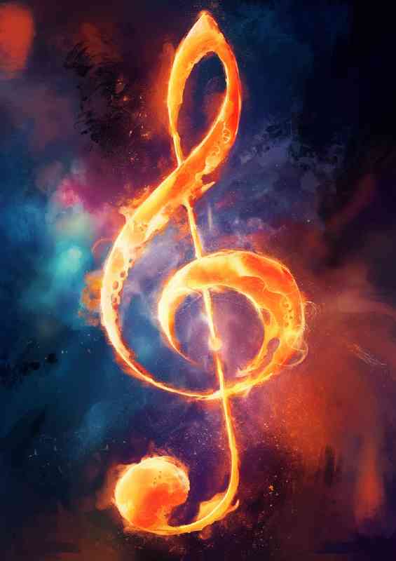 Dynamic depiction of a musical note | Metal Poster