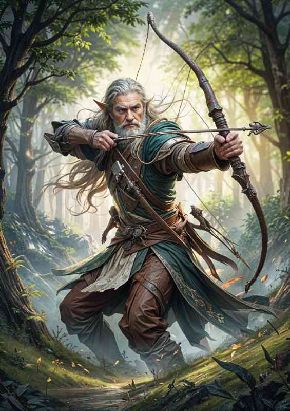 Elf warrior in the forest | Poster