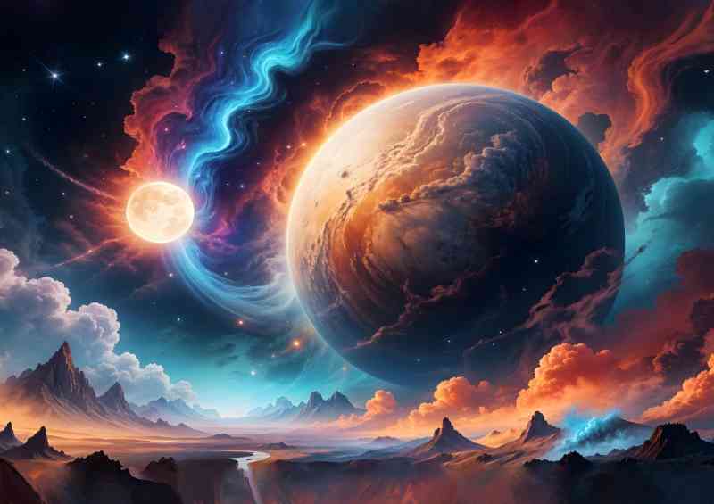 Nebulous space environment with swirling clouds of gas and stars | Metal Poster