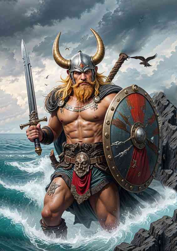 Viking of valhalla on way to battle | Metal Poster