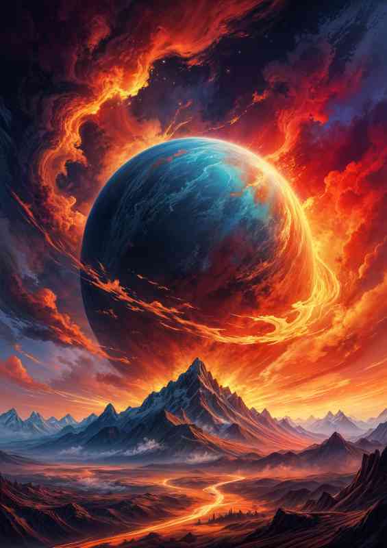 Large glowing planet with a vibrancy | Poster
