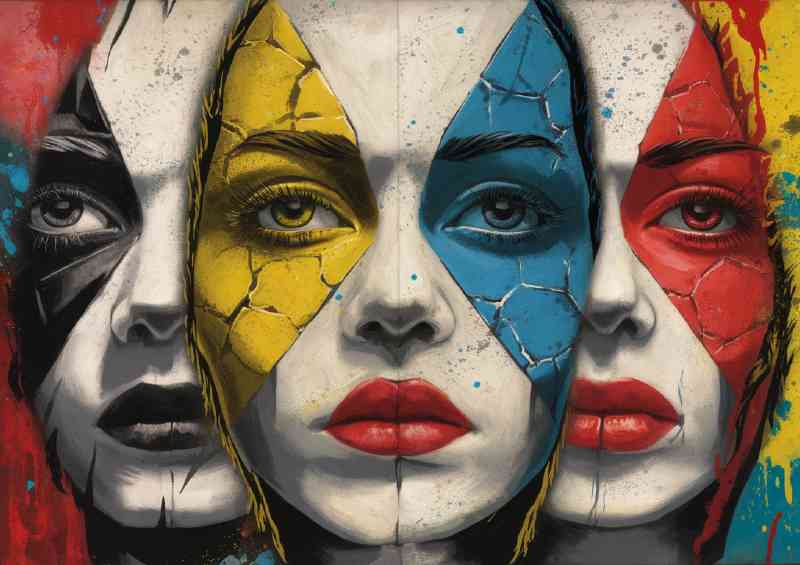 Faces each with a distinct color | Metal Poster