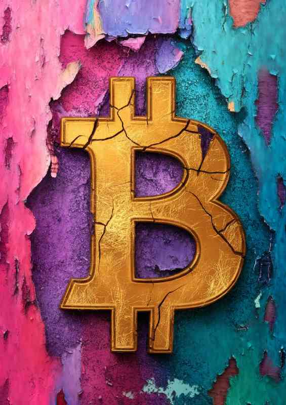 Colorful background with shades bitcoin | Di-Bond