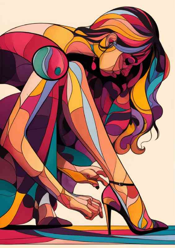 Representation of a woman in high heels | Metal Poster