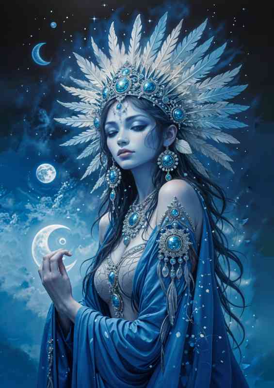 Woman with intricate headdress and jewelry | Canvas