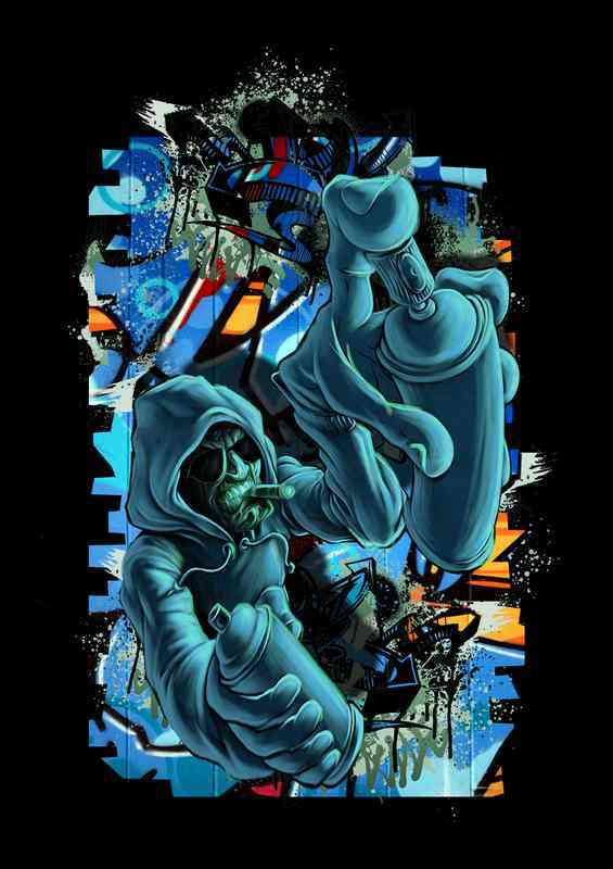 Spray Painted wall | Metal Poster