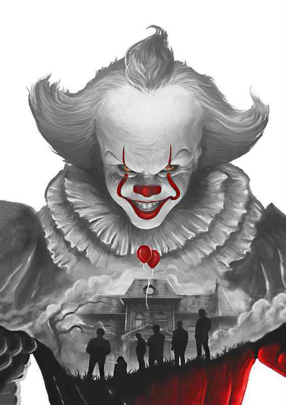 The Clown and the haunted house | Canvas