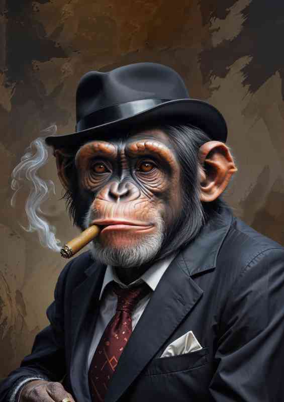 Magestic monkey in surreal attire | Metal Poster