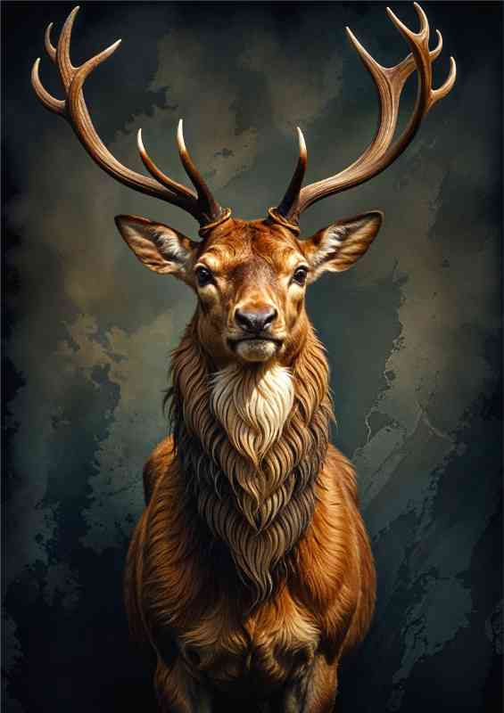 Magestic wild stag with antlers | Di-Bond