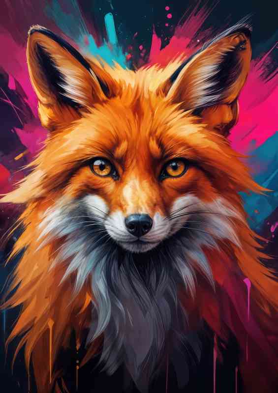 Red fox splash of colour | Poster