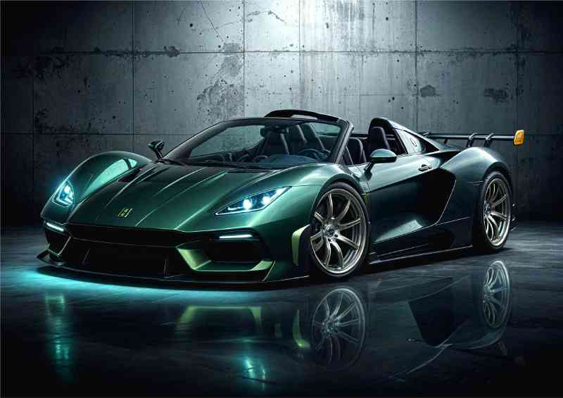 Ac corbra british racing green super car | Metal Poster