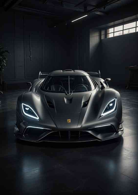 Futuristic looking Koenigsegg Jesko hypercar dark and moody | Metal Poster