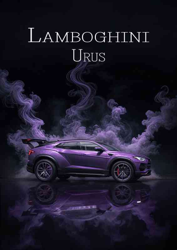 Lambourghini urus dramatic smoke | Metal Poster