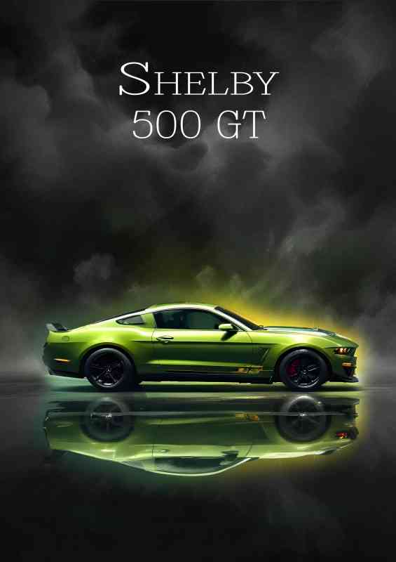 Shelby 500 gt in green | Metal Poster
