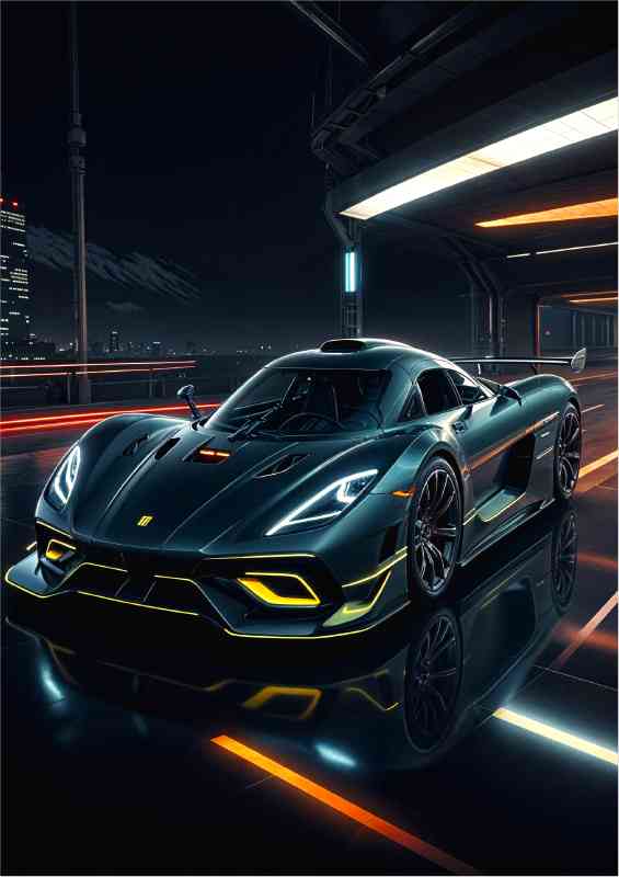Sleek Futuristic looking Koenigsegg front view | Metal Poster