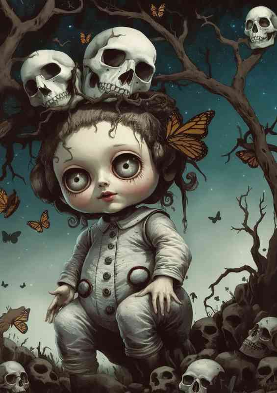 Surrealistic scene with a large stylized character | Poster