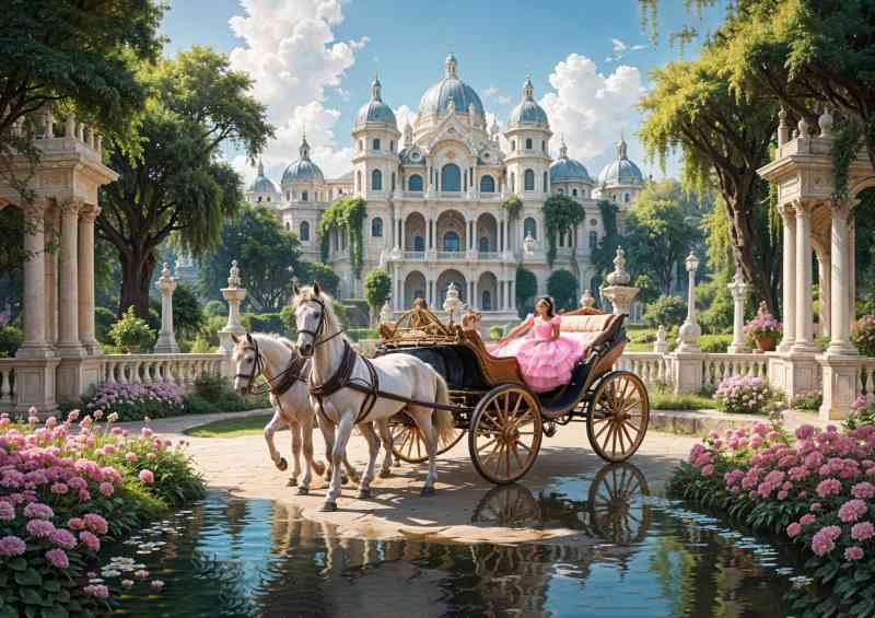 Princess in the horse drawn carridge | Metal Poster