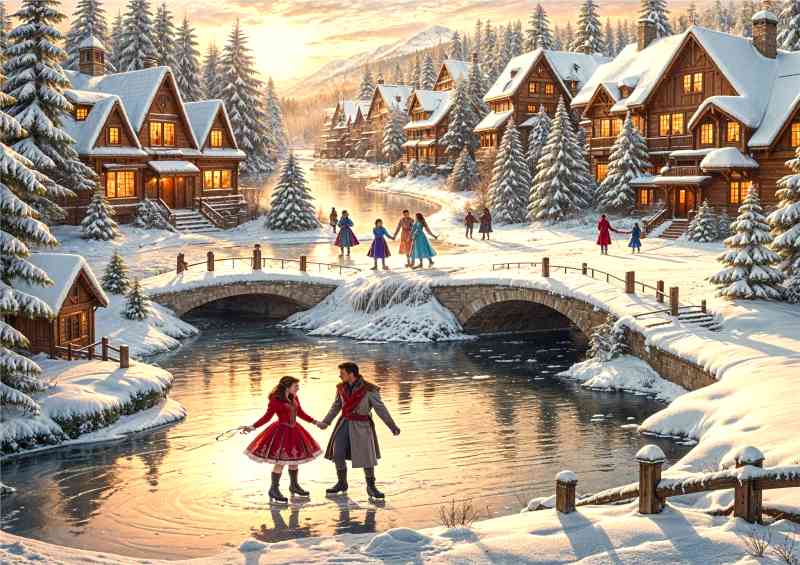 The prince and princess Ice skating | Poster