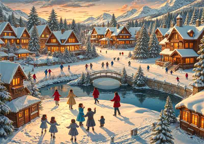 Winter wonderland children playing | Di-Bond