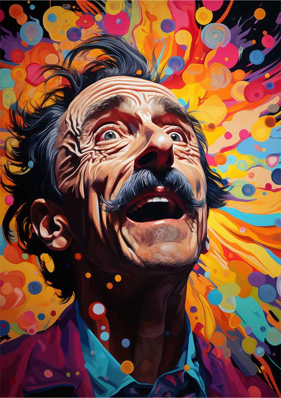 Abstract Expressions Faces in a Riot of Colors | Poster