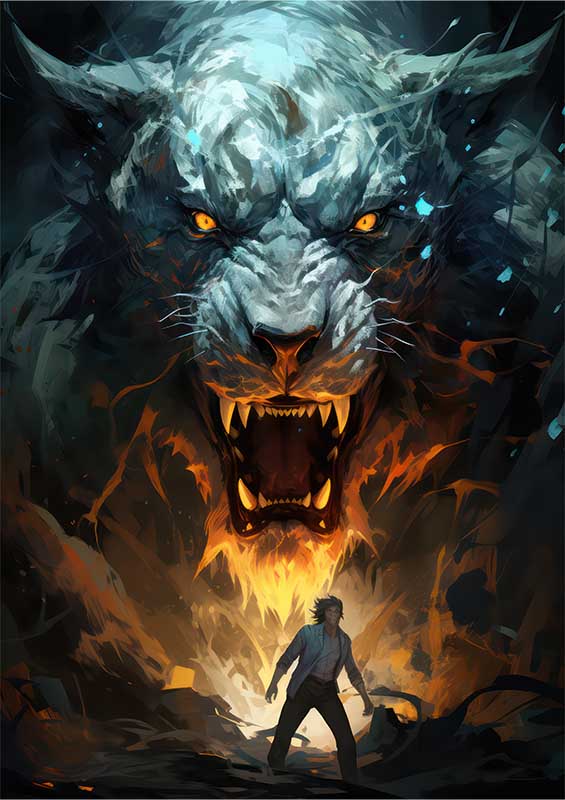 Anime with a person and a large beast | Poster