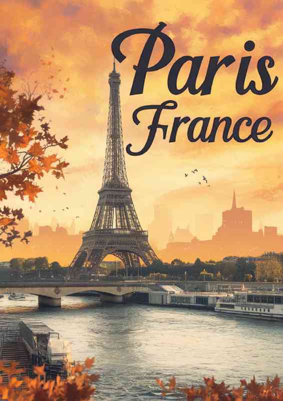 Picturesque view of paris france dominating | Metal Poster