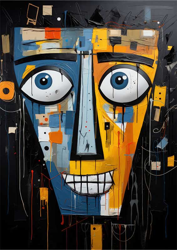 Abstract Spectrum s blue and yellow face | Poster