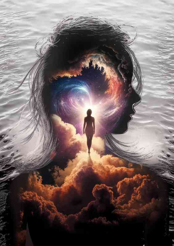 Surrealistic representation of a woman s silhouette | Di-Bond