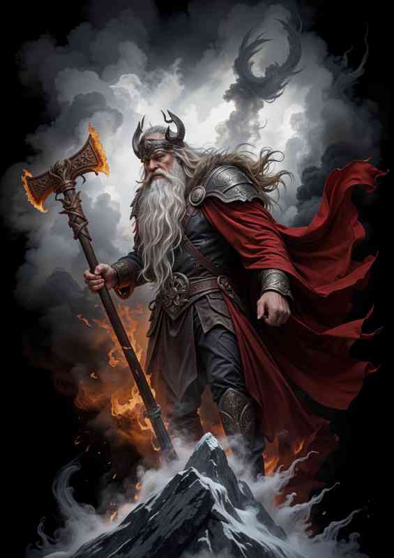 Odin norse mythology on the rocks | Metal Poster