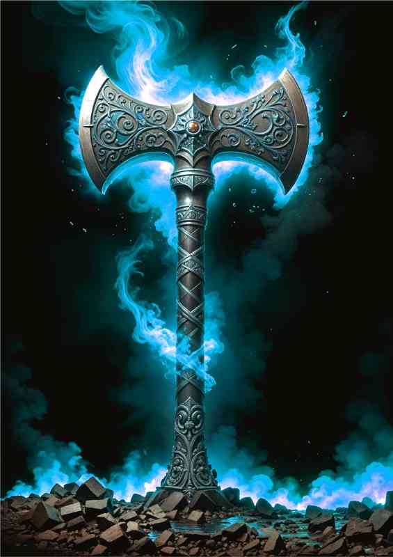 Odins all in blue axe | Di-Bond