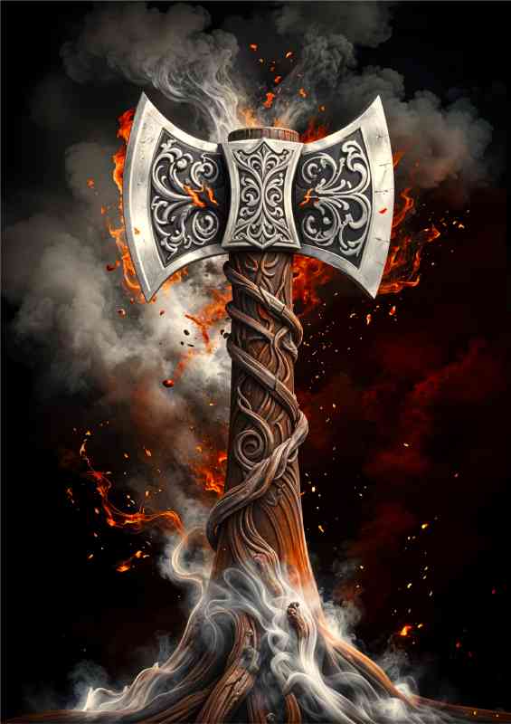 Odins axe from the tree of life | Metal Poster