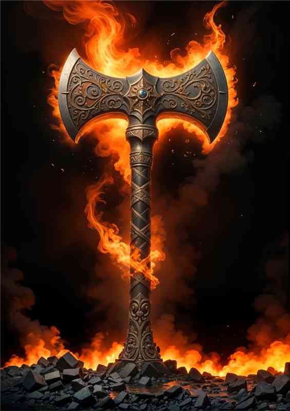 Odins axe through the fire | Canvas