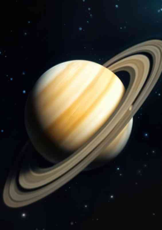 Saturn planet withgas rings | Metal Poster