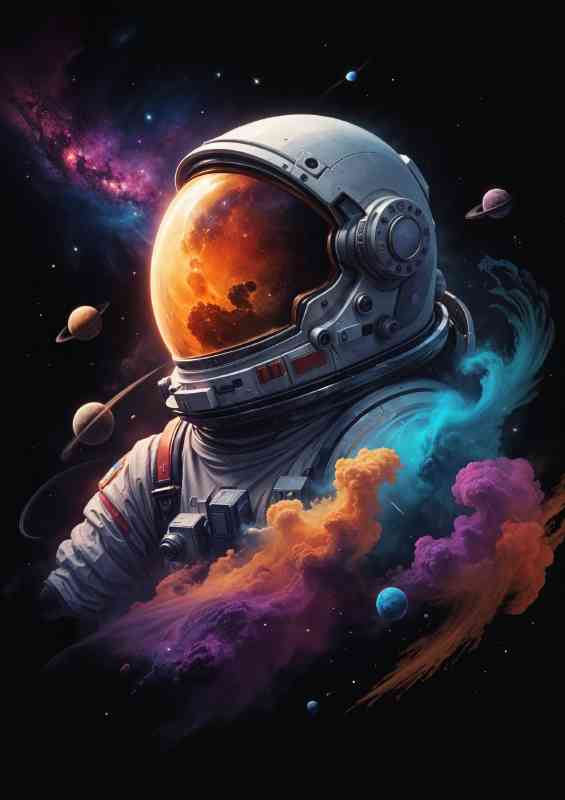 colorful cosmic space scene with swirling nebulae | Canvas