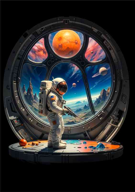 Astronaut on his way to mars | Metal Poster