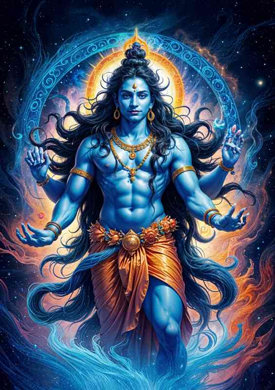 Lord Shiva colourful hands out | Canvas