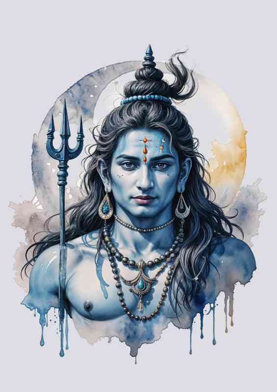 Lord Shiva with staff | Metal Poster