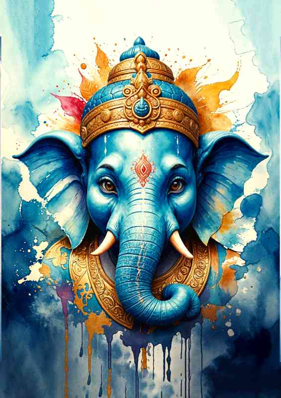 Lord ganesha colorful abstract | Metal Poster