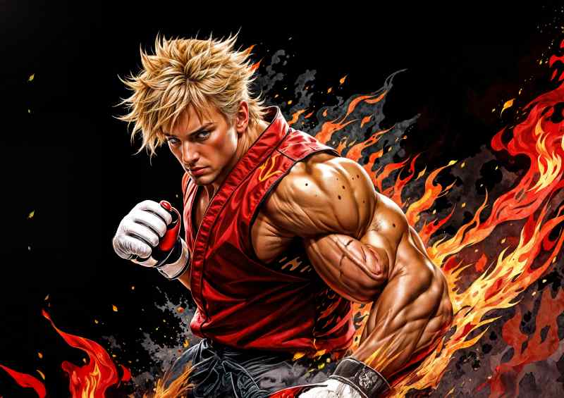 Ken street fighter style animae | Canvas