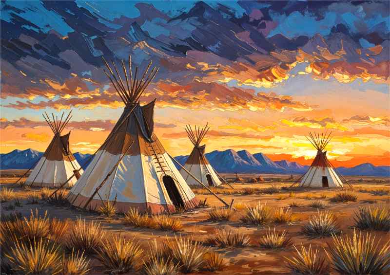 Tipis on the american planes | Canvas